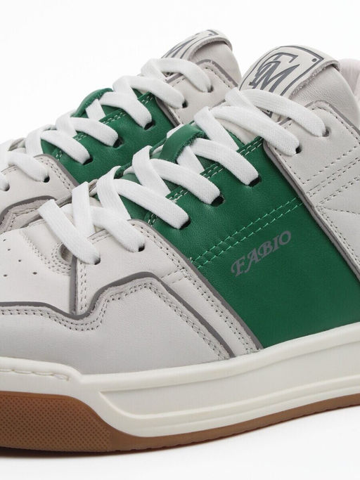03-H90999-A3 WHITE /GREEN Кроссовки мужские (натуральная кожа)