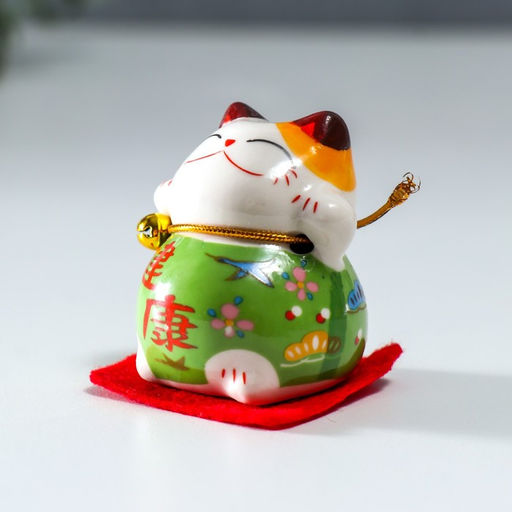 Сувенир керамика Манэки-нэко в костюмчиках на подушечках 4,5х3,8х4,6 см набор 5 шт - Simaland фото 4