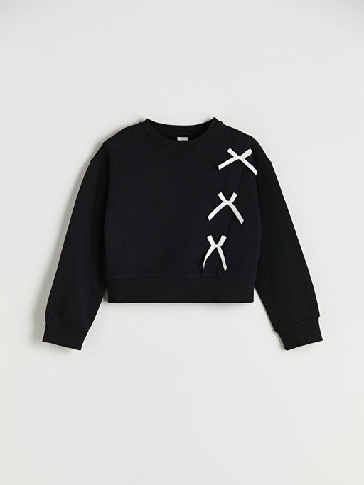 Bisiklet Yaka K?z ?ocuk Sweatshirt