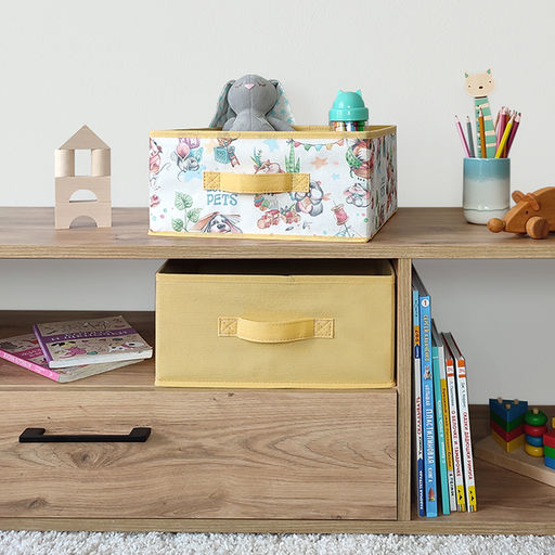 Короба стеллажные, без крышки, 31*31*15 см, набор 4 шт., жёлт., ЛЮБИМЧИКИ, шт - Valiant фото 4