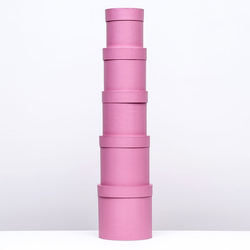 Набор шляпных коробок 5в1, розовый, 20 х 20 - 13 х 13 см - Simaland фото 3