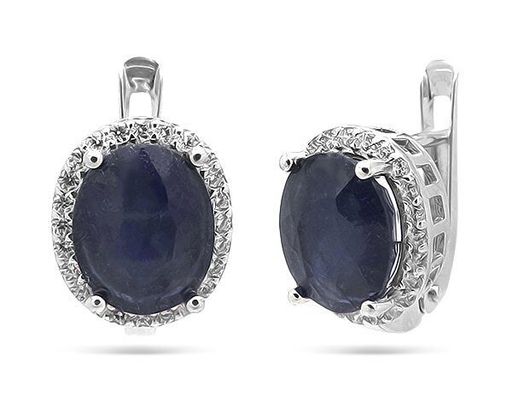 Серьги из серебра сапфир корунд, SL-RIC69