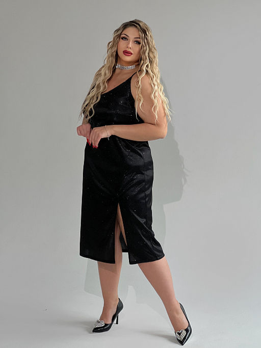 Платье на бретелях Блеск_О200/черный - Ihomelux фото 8