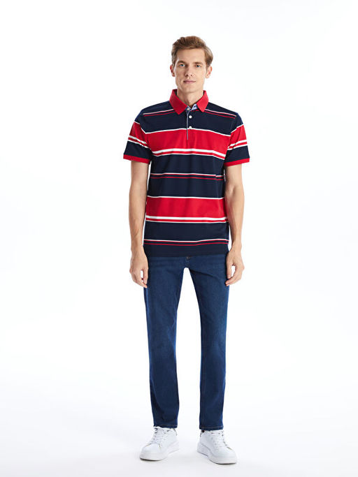 Polo Yaka K?sa Kollu ?izgili Erkek Ti??rt