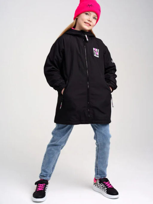 12321125 Куртка текстильная с полиуретановым покрытием для девочек (ветровка)