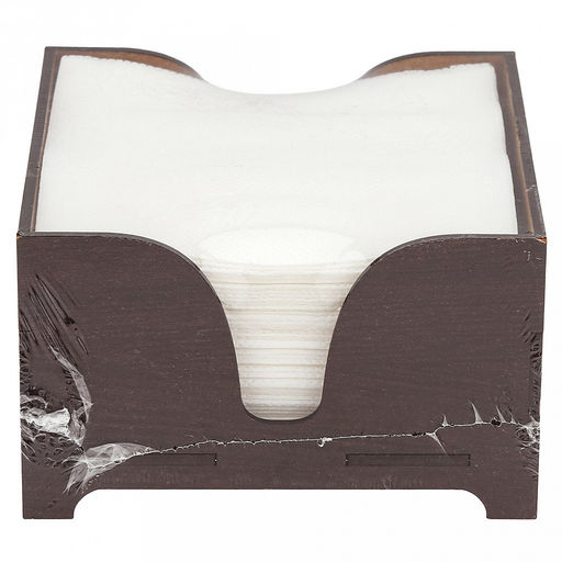 Салфетница деревянная "Мокко" 12,3х12,3х7,5см, квадратная, с салфетками (Россия)