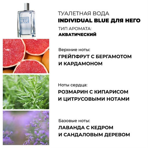 Туалетная вода Individual Blue для него, 90 мл