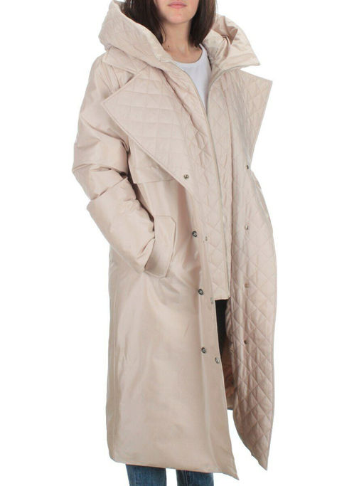 EAC327 LT.BEIGE Пальто зимнее женское (200 гр. холлофайбера) - Fashion фото 9