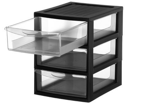 Органайзер 3-х секционный 25*19,5*26 см, черный/прозрачный (модель 596) - Elan gallery фото 3