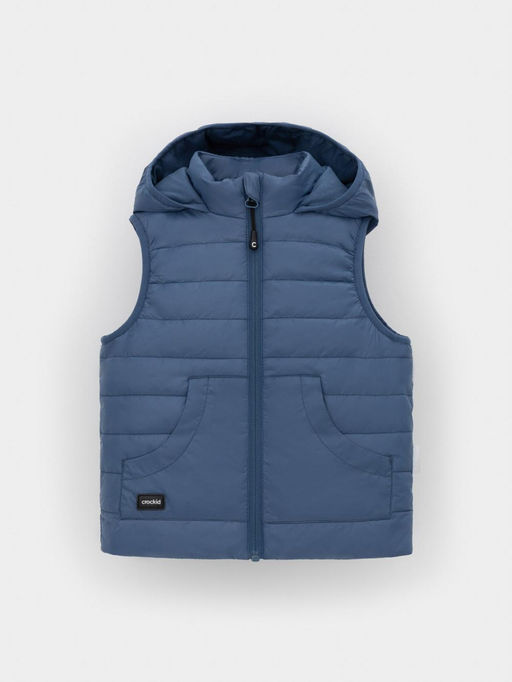 Жилет Crockid ВК 35009/21 ГР для мальчика утеплитель 120 г/м² с капюшоном