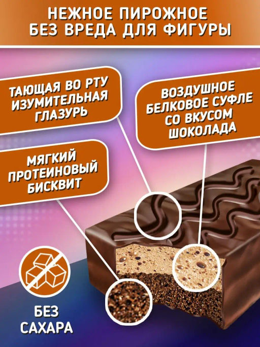 Изделие кондитерское Protein Cake со вкусом шоколада 50гр марки Ё|батон - Ебатон фото 2