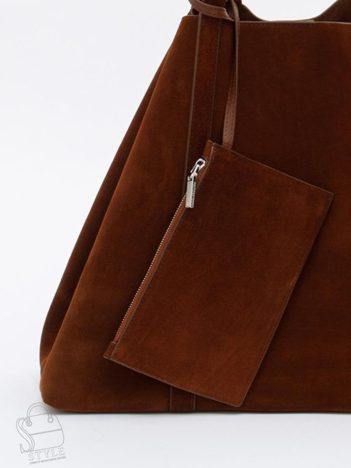 Сумка женская кожаная 1029M brown Polina&Eiterou