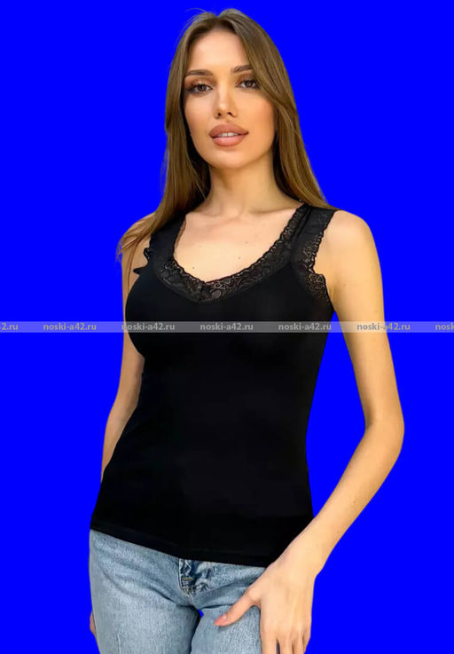 Цена за 1 шт. Майки женские Miss Emma Турция Кружево черные