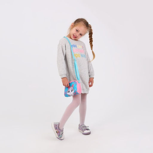 Сумка детская Серый котик из эко-кожи, на ремешке, 15х12х3 см - NAZAMOK KIDS фото 2