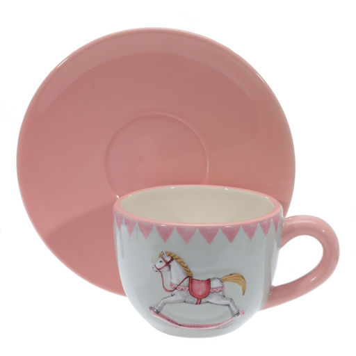 Набор чашка с блюдцем "Лошадка",, 250 мл, L15 W15 H8 см