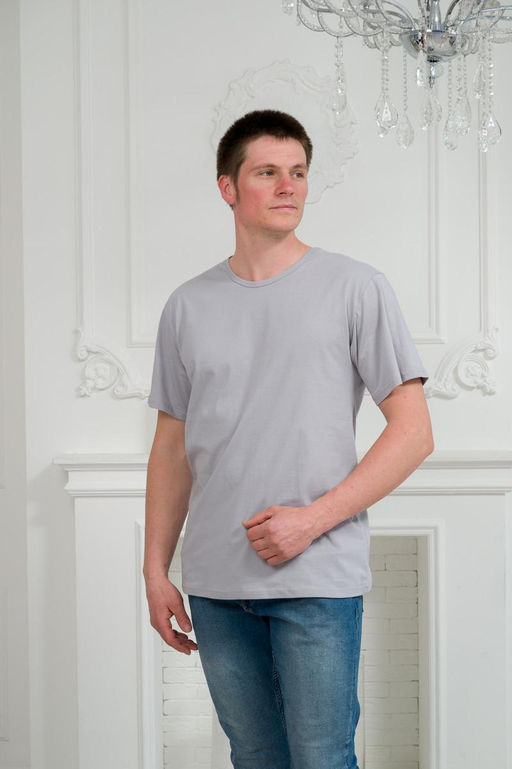 Футболка мужская из кулирки серый - Амадэль фото 2