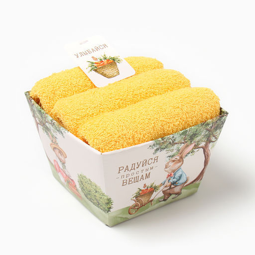 Набор полотенец Этель Радуйся простым вещам 35х50 см - 3 шт, 100% хл, , махра 340 г/м2  фото 6