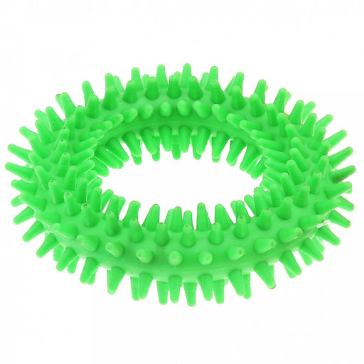 Пэт тойс (Pet toys) Игрушка для собаки Кольцо с шипами д10см h2,8см, резиновая, на картоне, цвета в ассортименте: синий, зеленый, коралловый (Китай)  фото 3