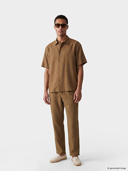 Regular Fit Dokulu Erkek G?mlek