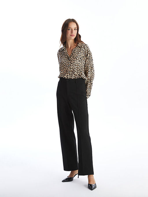 Dar Fit D?z Geni? Pa?a Kad?n Pantolon