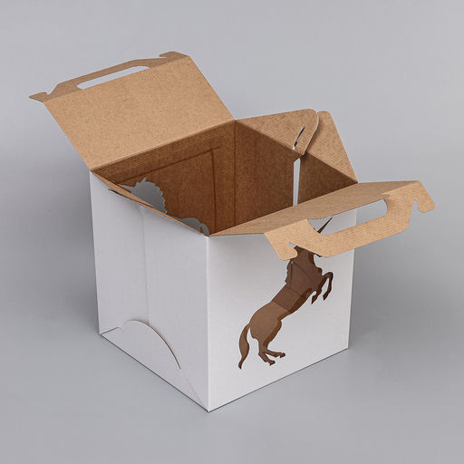 Цена за 5 шт. Кондитерская упаковка «Единорог», 2 окна, 26×26×28 см