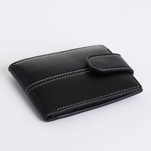 Портмоне мужское на кнопке, чёрное