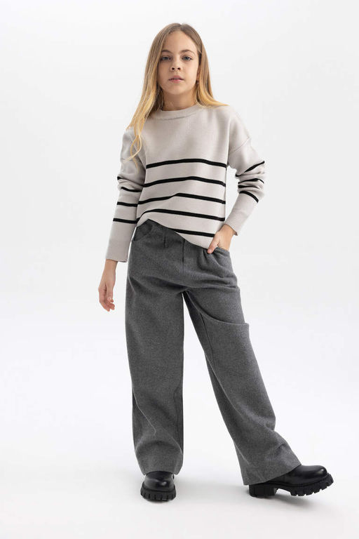 Широкие овальные брюки для девочек - Defacto фото 7