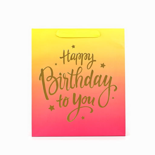 Пакет ламинированный Happy Birthday, M 26×30×9 см
