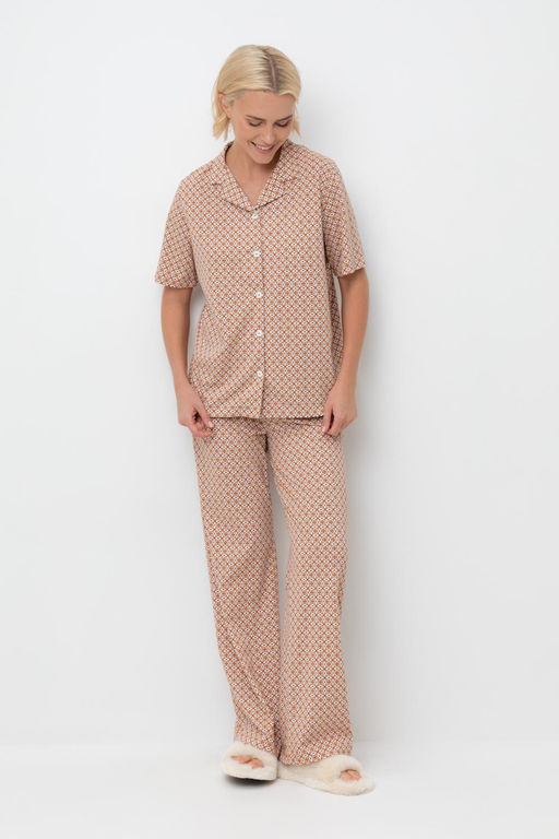 Е 20158/сахар,геометрический орнамент пижама жен