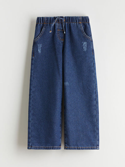 Beli Lastikli K?z ?ocuk Jean Pantolon