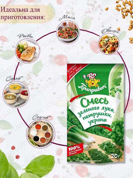 СМЕСЬ ЗЕЛЁНОГО ЛУКА, ПЕТРУШКИ И УКРОПА 20 г