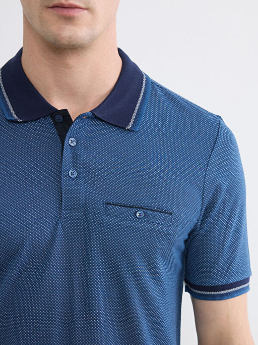 Polo Yaka K?sa Kollu Pile Erkek Ti??rt