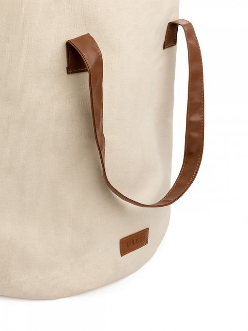 Корзина для белья 35x35x47 молочный хлопок, полиэстер - Denastia фото 5