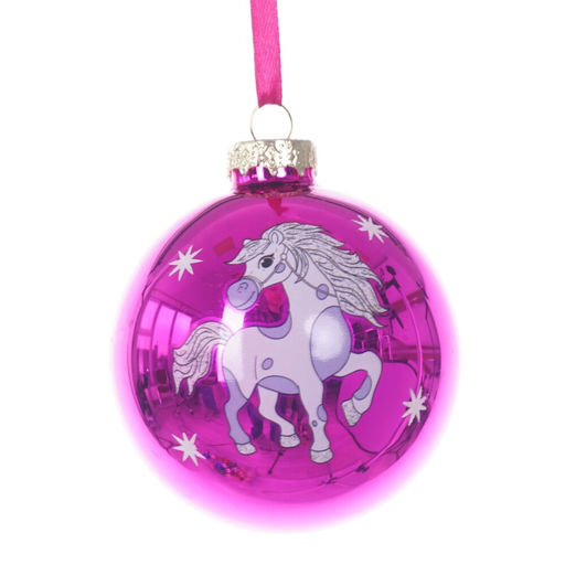 Украшение новогоднее "Шар с лошадкой", D 8 см, L8 W8 H9 см