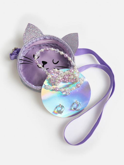 ACOOLA / Набор детский (сумка, цепочка с кулоном, браслет (3шт) и кольцо ( 2шт)) Anemone цветной  фото 4