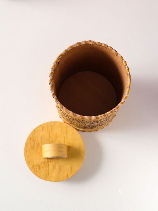 Туес «Подсолнухи», банка для хранения, 12×17 см, береста