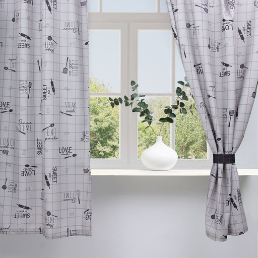 Комплект штор для кухни с подхватами Этель Homemade 170×145 см-2 шт., 100% п/э