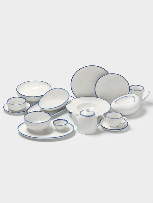 Салатник Magistro Blue Lagoon, 450 мл, 13×6.3 см, фарфор, белый