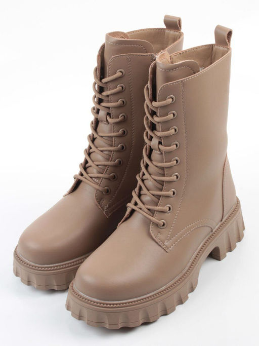 04-PAX33-2Z DK. BEIGE Ботинки зимние женские (натуральная кожа, 100% шерсть)