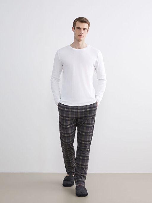 Standart Kal?p Ekose Erkek Pijama Alt