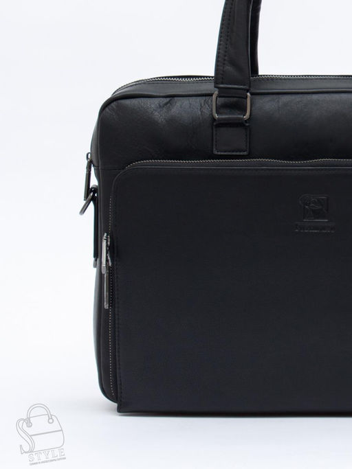 Портфель мужской кожаный 68001 black Fuzhiniao в Новосибирске