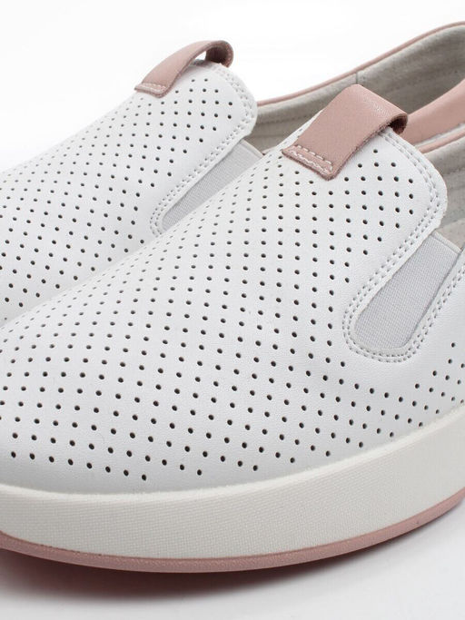 06-YG108-2 WHITE/PINK Туфли летние женские (натуральная кожа)