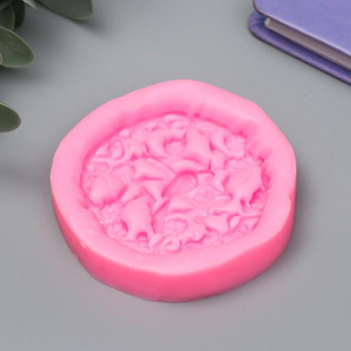 Молд силикононовый «Птички в цветочных ветвях» 6,5 см