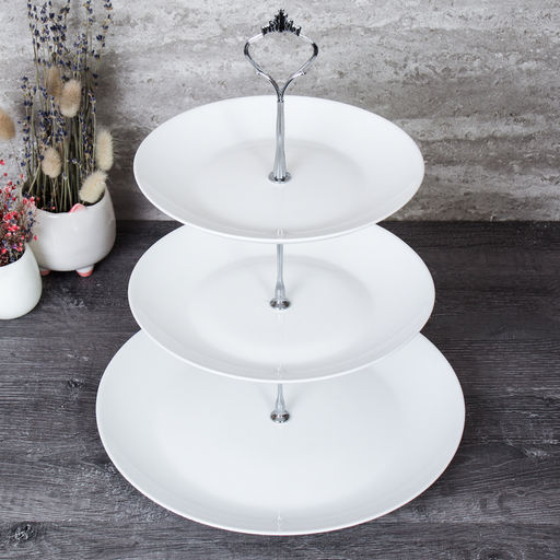 Ваза для фруктов 3-х ярусная Евро белая, арт. DPG-3/LYGP75/85/105 (White), 716603