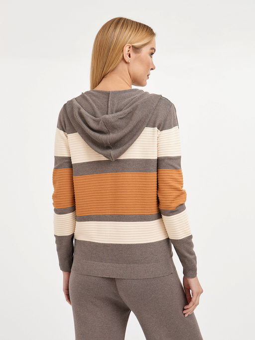 кардиган женский на молнии в широкую полоску - Glenfield фото 6