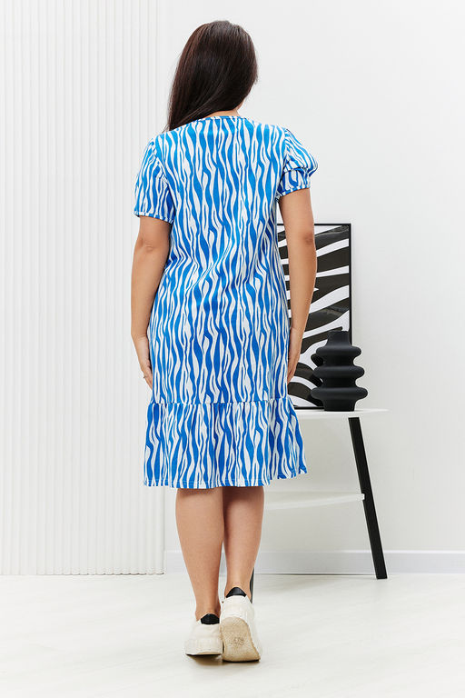 Платье Натали 83704 с воланом хлопок разноцветная фото 14