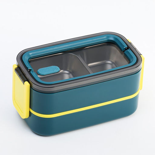 Ланч-бокс, 1 л, двухуровневый, 11.5 х 21 см, бирюзовый - Take it easy фото 3