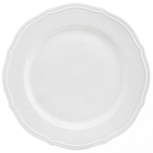 "Совершенство" Блюдо круглое фарфоровое д325мм h24мм, белый, рельефный декор, волнистый край (Китай)