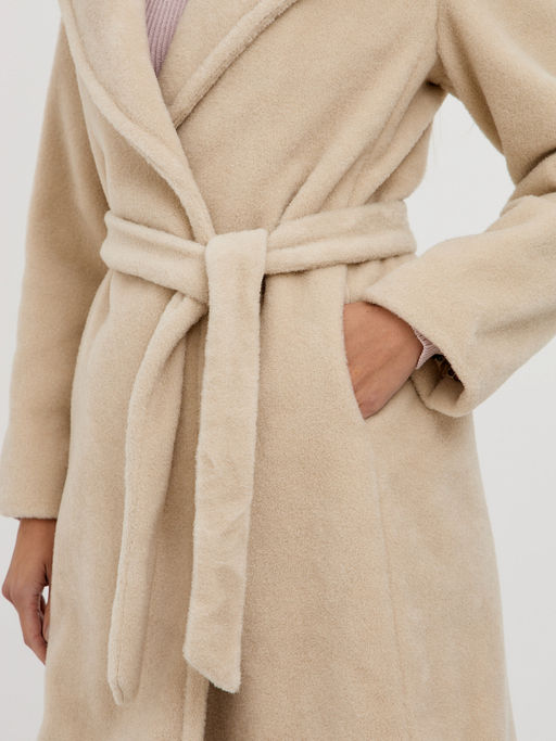 Пальто женское из полиэстера длины миди с поясом - Glenfield фото 6