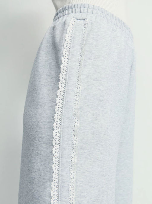 Широкие брюки из хлопка с кружевом / Zarina